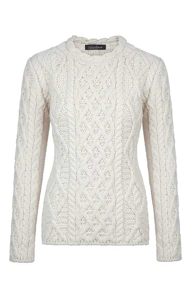 Ladies Lattice Cable Aran Sweater