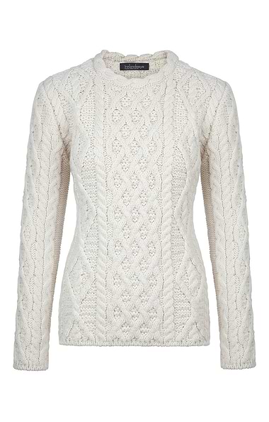 Ladies Lattice Cable Aran Sweater