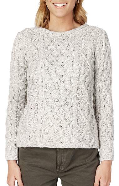 Ladies Lattice Cable Aran Sweater