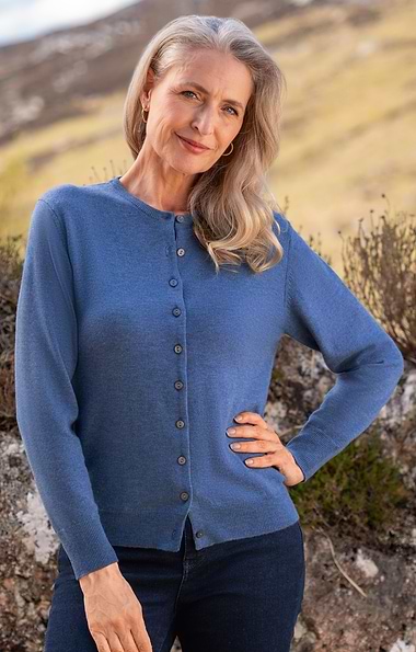 Ladies Merino Crew Cardigan