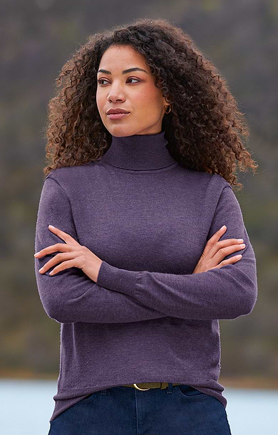 Ladies Merino Roll Neck