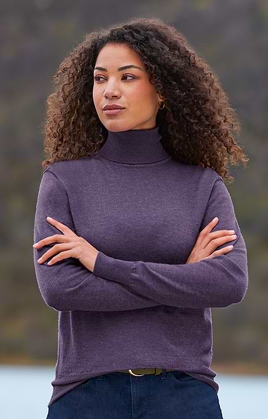 Ladies Merino Roll Neck