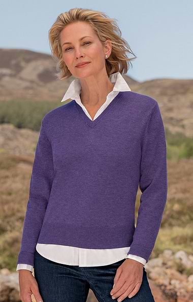 Ladies Merino V-Neck Jumper