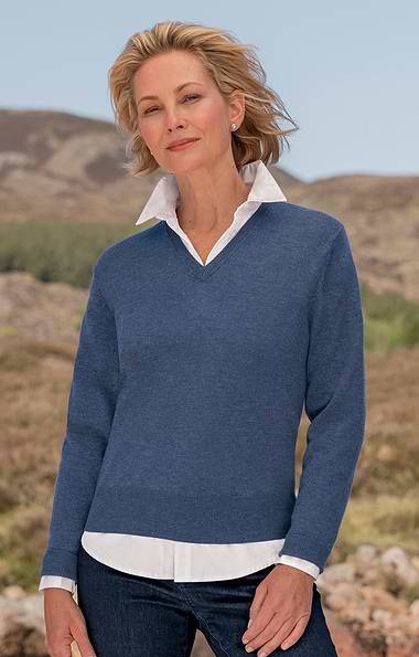 Ladies Merino V-Neck Jumper