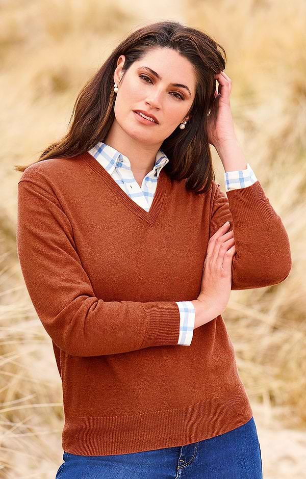 Ladies Merino V-Neck Jumper