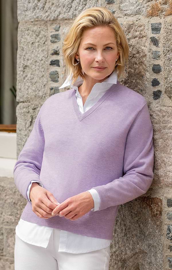 Ladies Merino V-Neck Jumper