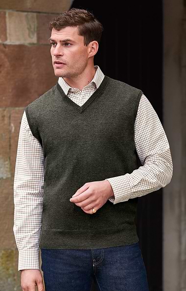 Men's Merino Wool V Neck Slipover