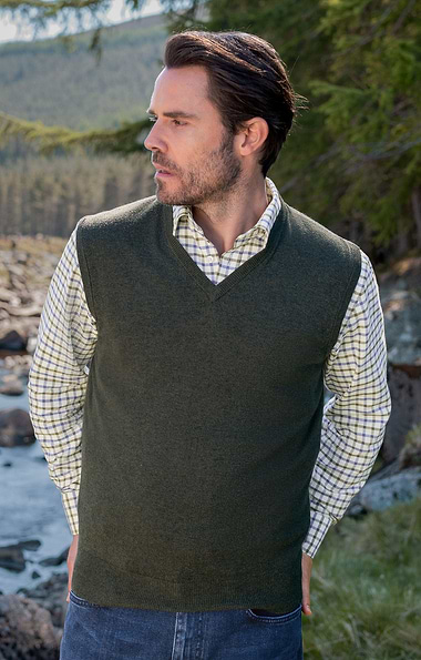Men's Merino Wool V Neck Slipover