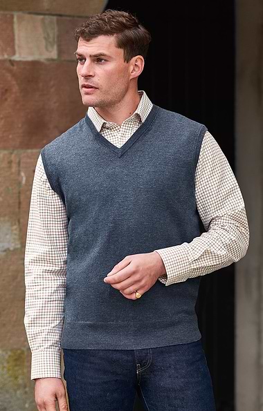 Men's Merino Wool V Neck Slipover
