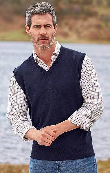 Men's Merino Wool V Neck Slipover