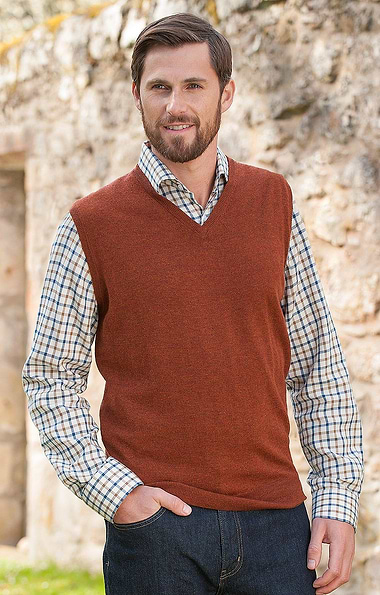 Men's Merino Wool V Neck Slipover