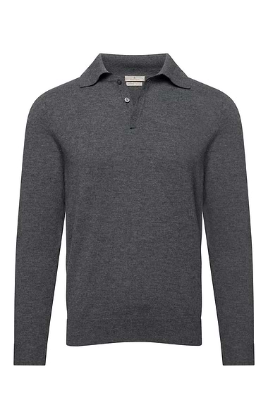 Men's High-Weight Merino Shirt-Neck Jumper