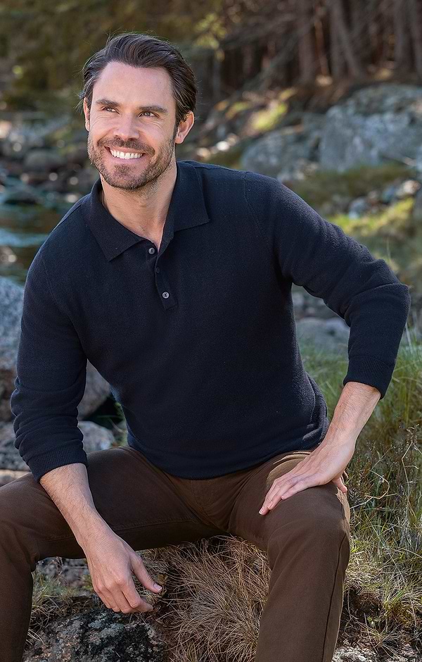 Men's High-Weight Merino Shirt-Neck Jumper