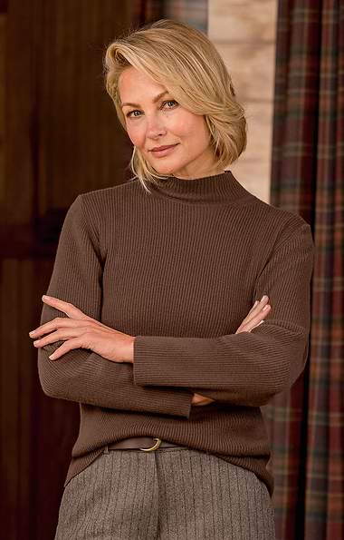 Ladies Ribbed Funnel Neck