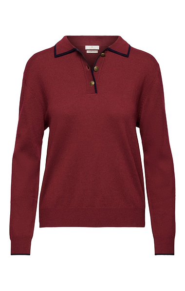 Ladies Merino Tipped Shirt Neck