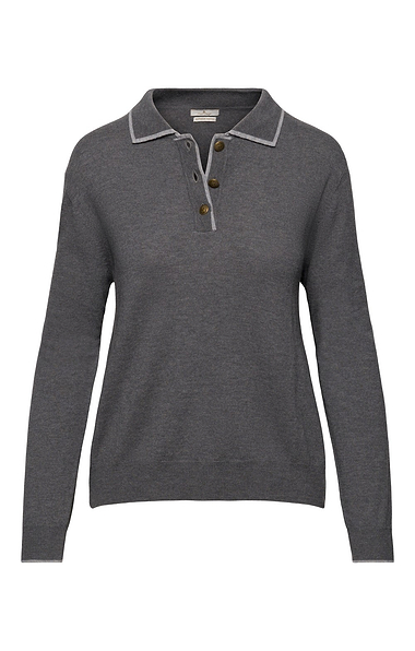 Ladies Merino Tipped Shirt Neck