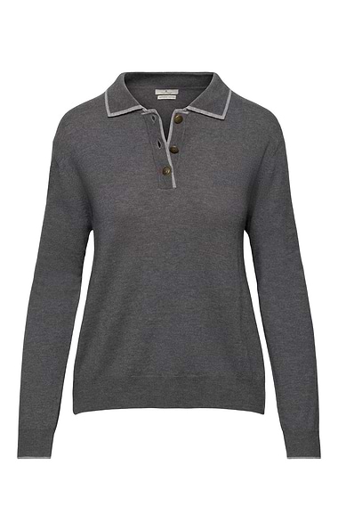 Ladies Merino Tipped Shirt Neck