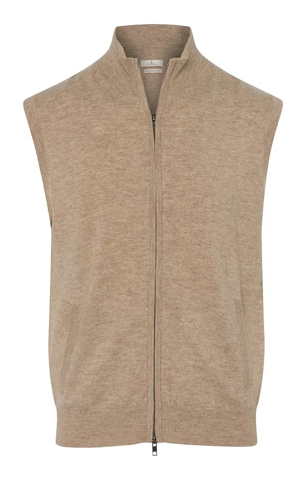Men's House of Bruar Merino Zip Waistcoat