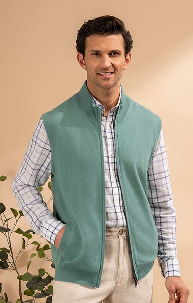 Men's House of Bruar Merino Zip Waistcoat