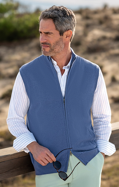 Men's House of Bruar Merino Zip Waistcoat