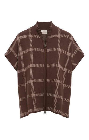 Ladies Heavy Merino Plaid Cape