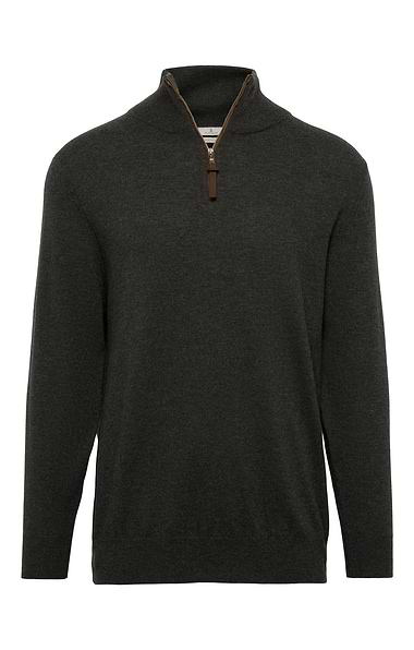 Men's Merino Alcantara Trim T-zip