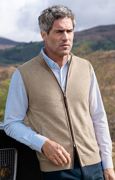 Men's Merino Alcantara Trim Gilet