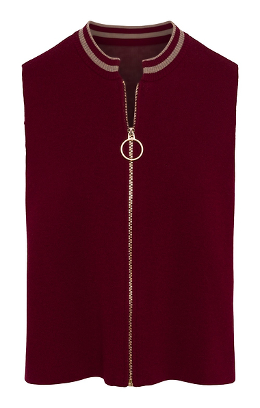 Ladies Merino Zip Waistcoat
