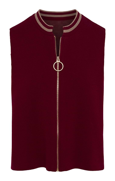 Ladies Merino Zip Waistcoat