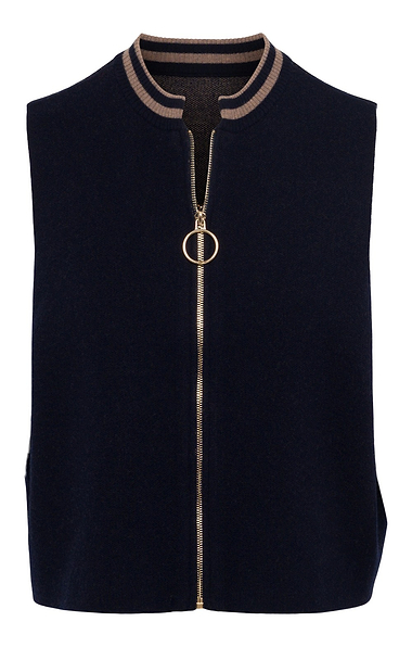 Ladies Merino Zip Waistcoat