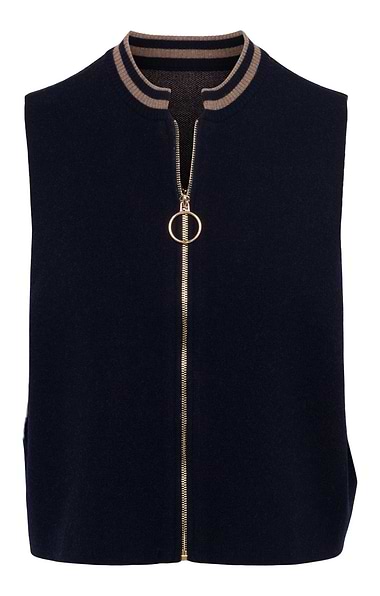 Ladies Merino Zip Waistcoat