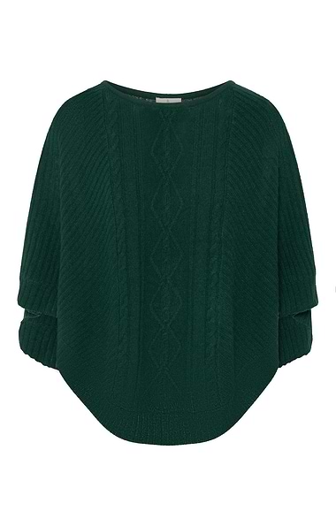 Ladies House of Bruar Cashmere Cable Poncho