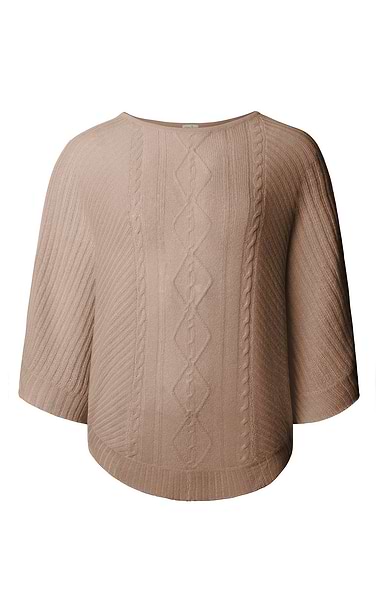 Ladies House of Bruar Cashmere Cable Poncho