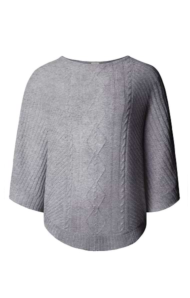 Ladies House of Bruar Cashmere Cable Poncho