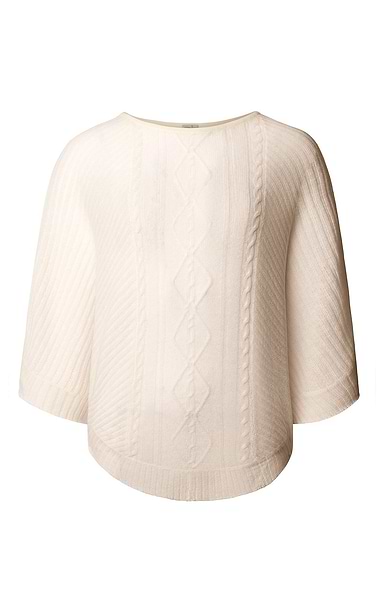 Ladies House of Bruar Cashmere Cable Poncho
