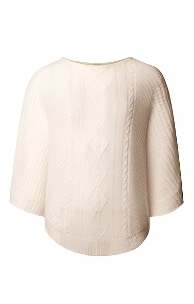 Ladies House of Bruar Cashmere Cable Poncho