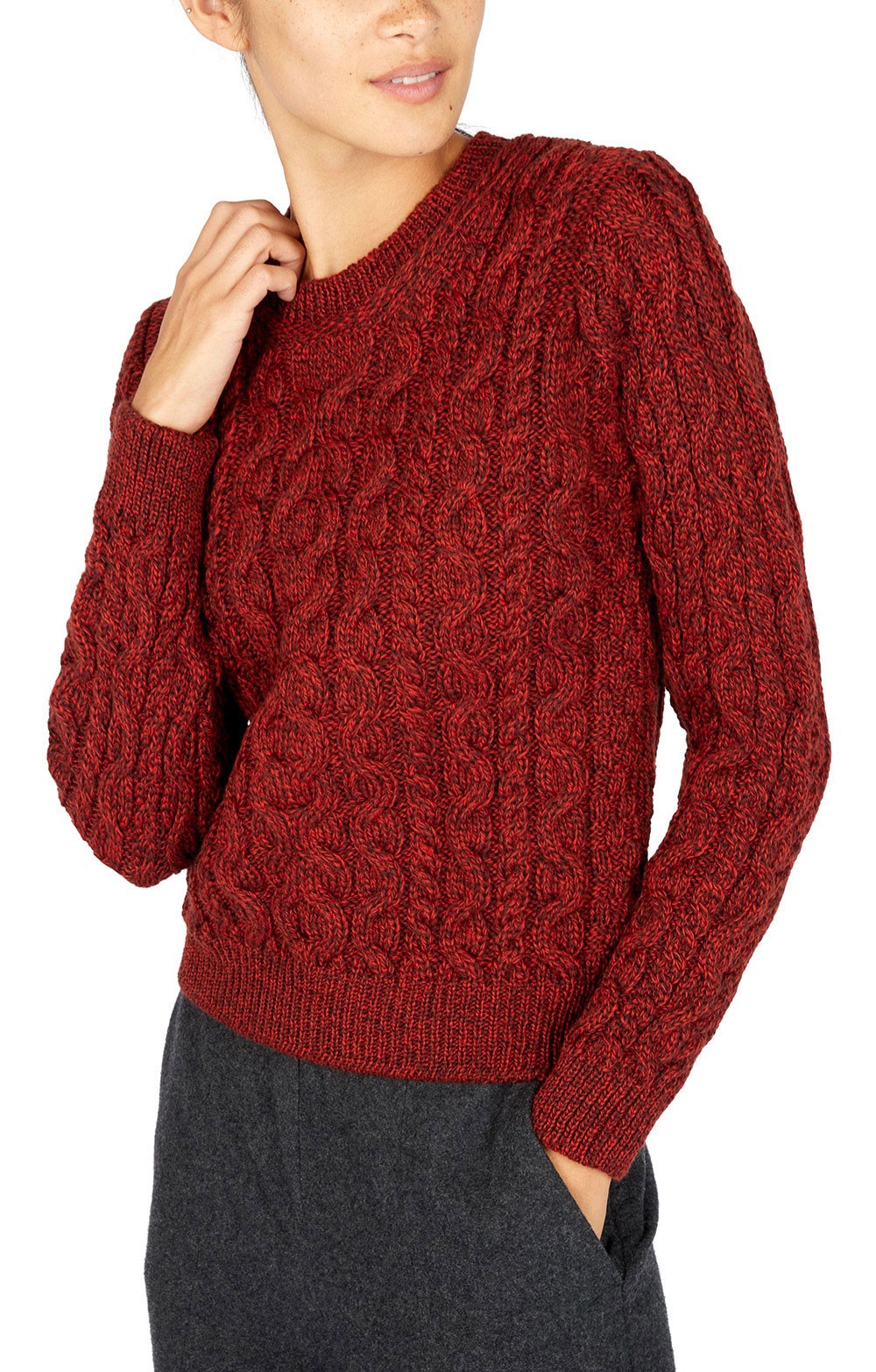 Ladies Dana Cable Wool Crew Neck Jumper