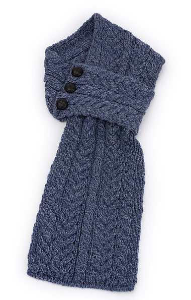Ladies Aran Button Scarf