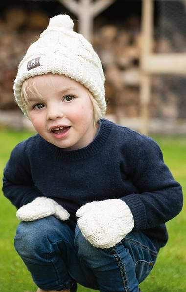 Baby Aran Hat and Mitten Set