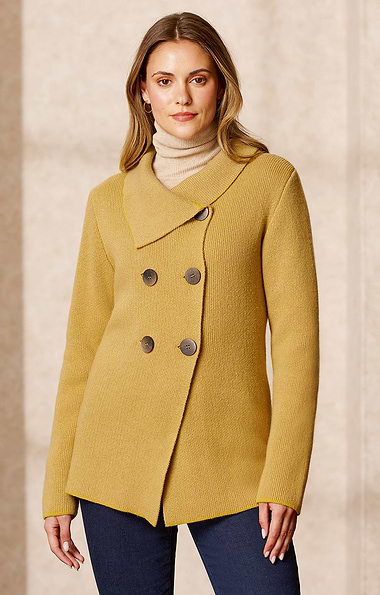 Ladies Cashmere & Silk Double Breasted Cardigan