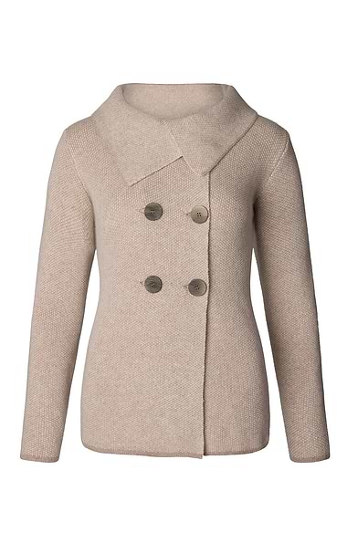 Ladies Cashmere & Silk Double Breasted Cardigan