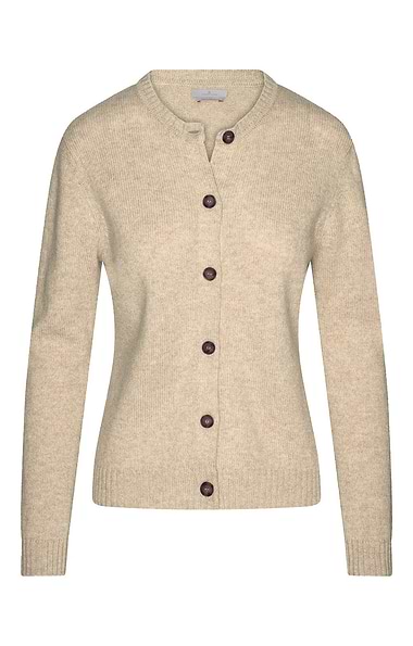 Ladies Munrospun Shetland Crew Neck Cardigan