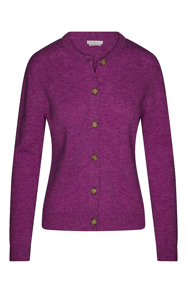 Ladies Munrospun Shetland Crew Neck Cardigan