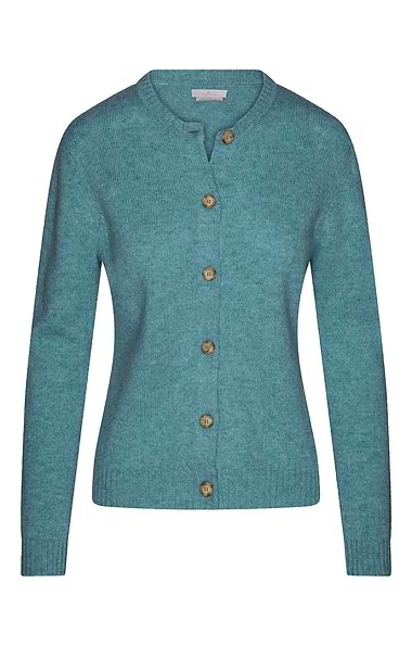 Ladies Munrospun Shetland Crew Neck Cardigan
