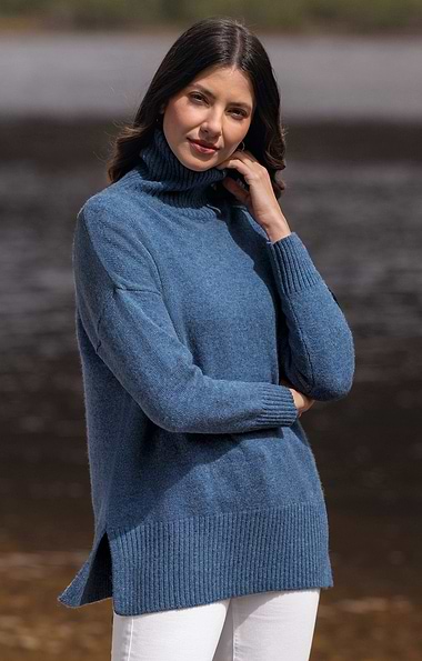 Ladies Shetland Relaxed Roll Neck