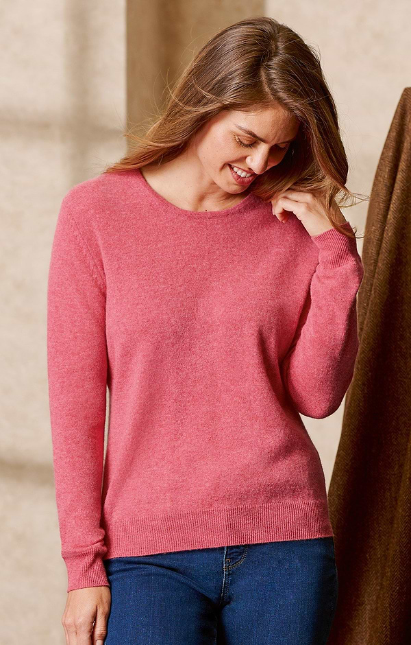 Ladies 2-Ply Cashmere Crew Neck Jumper