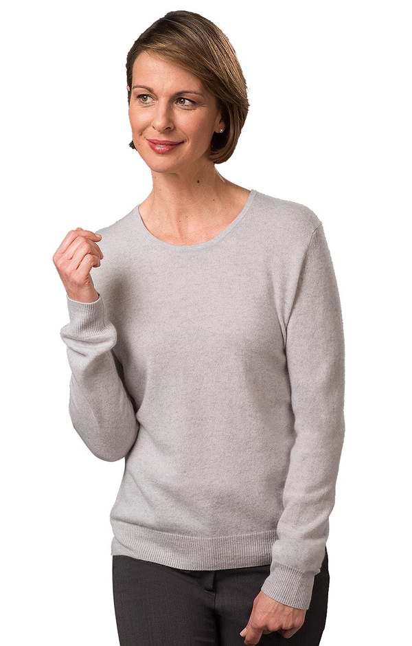 Ladies 2-Ply Cashmere Crew Neck Jumper