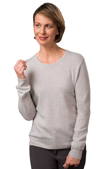 Ladies 2-Ply Cashmere Crew Neck Jumper