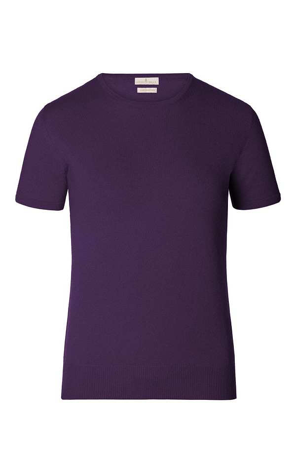 Ladies Cashmere 2-Ply Short Sleeve Crew Neck
