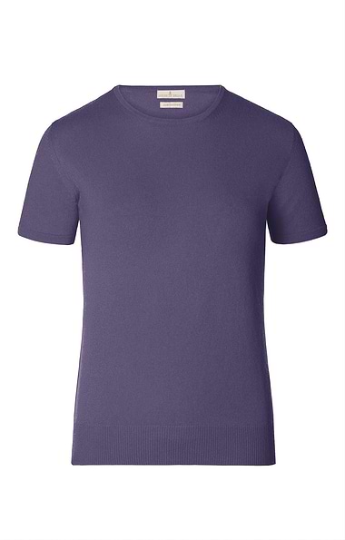 Ladies Cashmere 2-Ply Short Sleeve Crew Neck